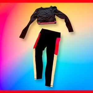 Fabletics Long sleeve crop top in size med pants to match long in size small